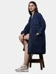 Denim Long Coat – Multi-Pocket Denim Coat