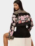Patchwork Printed Fringe Jacket
