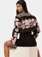 Patchwork Printed Fringe Jacket
