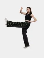 Black Baggy Pants with Neon Green Hand Stitch - Image 7