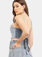 Denim Panel Midi Skirt - Image 4