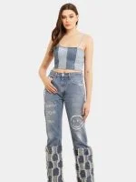 Embroidered Patchwork Levi’s Reworked Jeans - Image 15