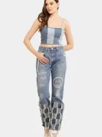 Embroidered Patchwork Levi’s Reworked Jeans - Image 7