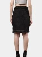 Black Pants Skirt with Dual Side Zippers - Image 2