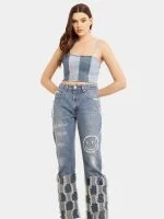 Embroidered Patchwork Levi’s Reworked Jeans - Image 13