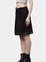 Black Pants Skirt with Dual Side Zippers - Image 3