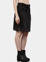 Black Pants Skirt with Dual Side Zippers - Image 5
