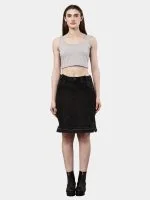Black Pants Skirt with Dual Side Zippers - Image 7
