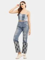 Embroidered Patchwork Levi’s Reworked Jeans - Image 3