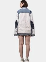 Dual-Tone Denim Patchwork Jacket - Image 2