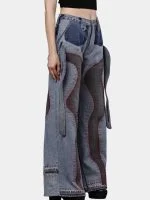 Denim Pants with Red Thread Detailing & 3D Pocket Design - Image 13