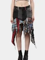 Levi’s & Flannel Patchwork Boho Skirt - Image 8