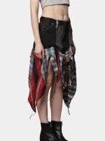 Levi’s & Flannel Patchwork Boho Skirt - Image 6