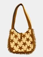 Upcycled Tapestry Star Fringe Shoulder Bag - Image 2
