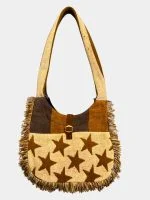 Upcycled Tapestry Star Fringe Shoulder Bag - Image 9