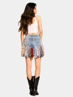 Levi’s Denim Patchwork Plaid Mini Skirt - Image 8