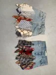 Levi’s Denim Patchwork Plaid & Flannel Mini Skirt