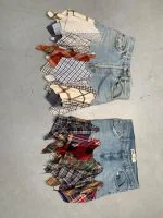 Levi’s Denim Patchwork Plaid & Flannel Mini Skirt